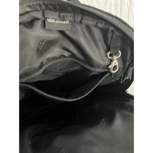 Vera Bradley Black Quilted Backpack EUC - Picture 6 of 10